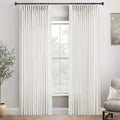 Pinch Pleated Linen Curtains 96 in Long - Light Filtering Privacy