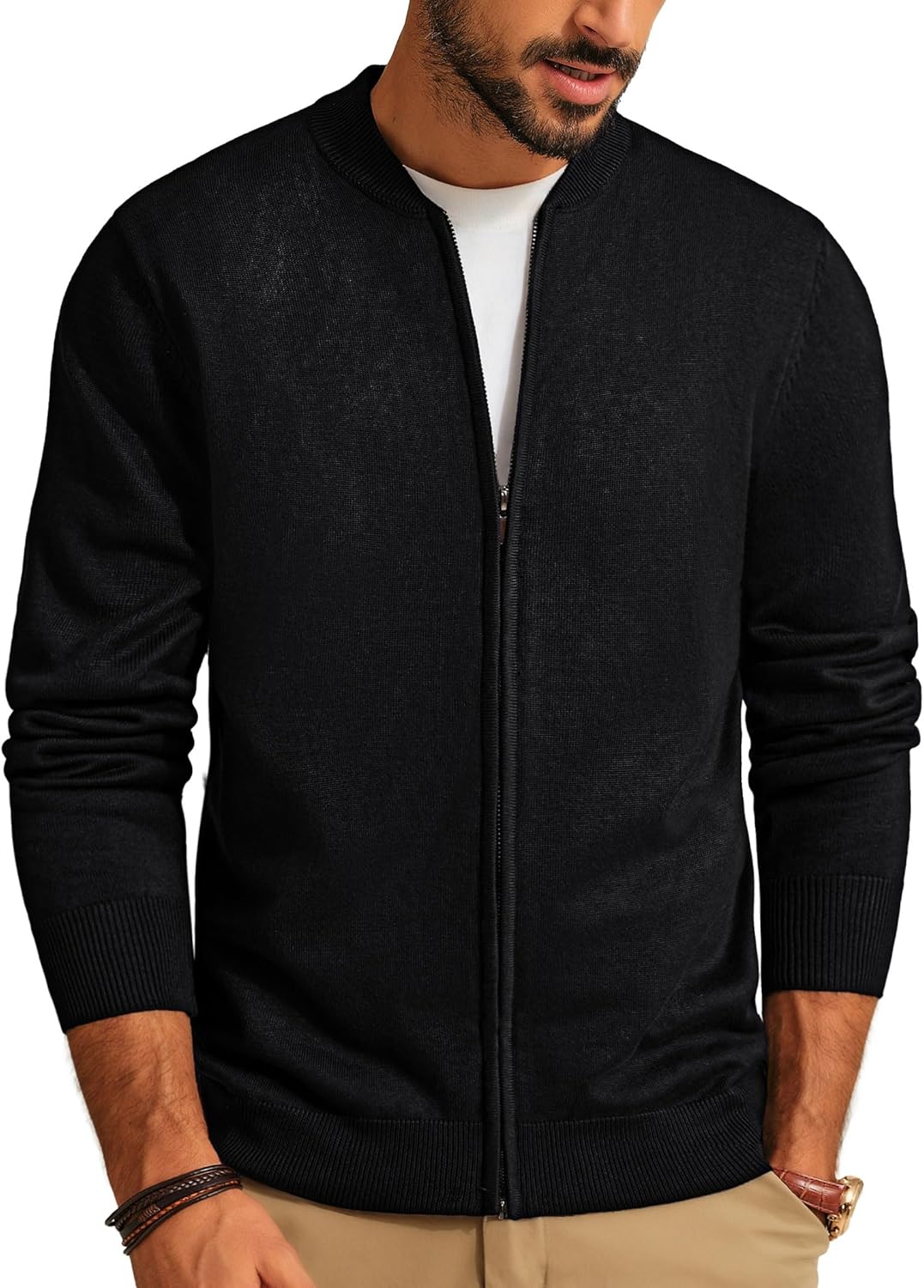 Men's Casual Full Zip Cardigan Sweater for Stylish Comfort