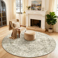 4x4 Round Bedroom Rug Washable Soft Non Slip Low Pile Design