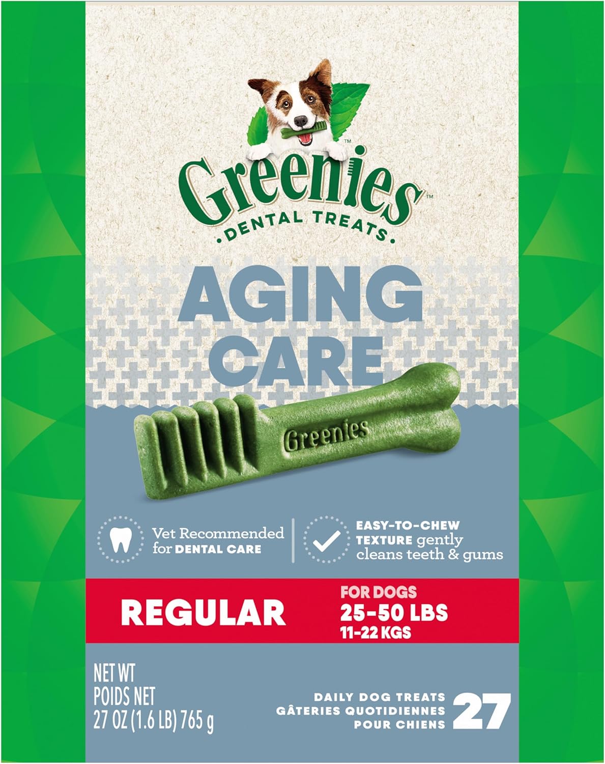 Greenies Aging Care Regular Dental Dog Treats for Senior Dogs