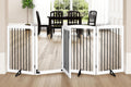Freestanding Dog Gates with Door Walk Through - 80in Wide Indoor Gate
