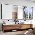 Large Black Wall Mounted Mirror 72x30 in - Oversized Vanity Mirror