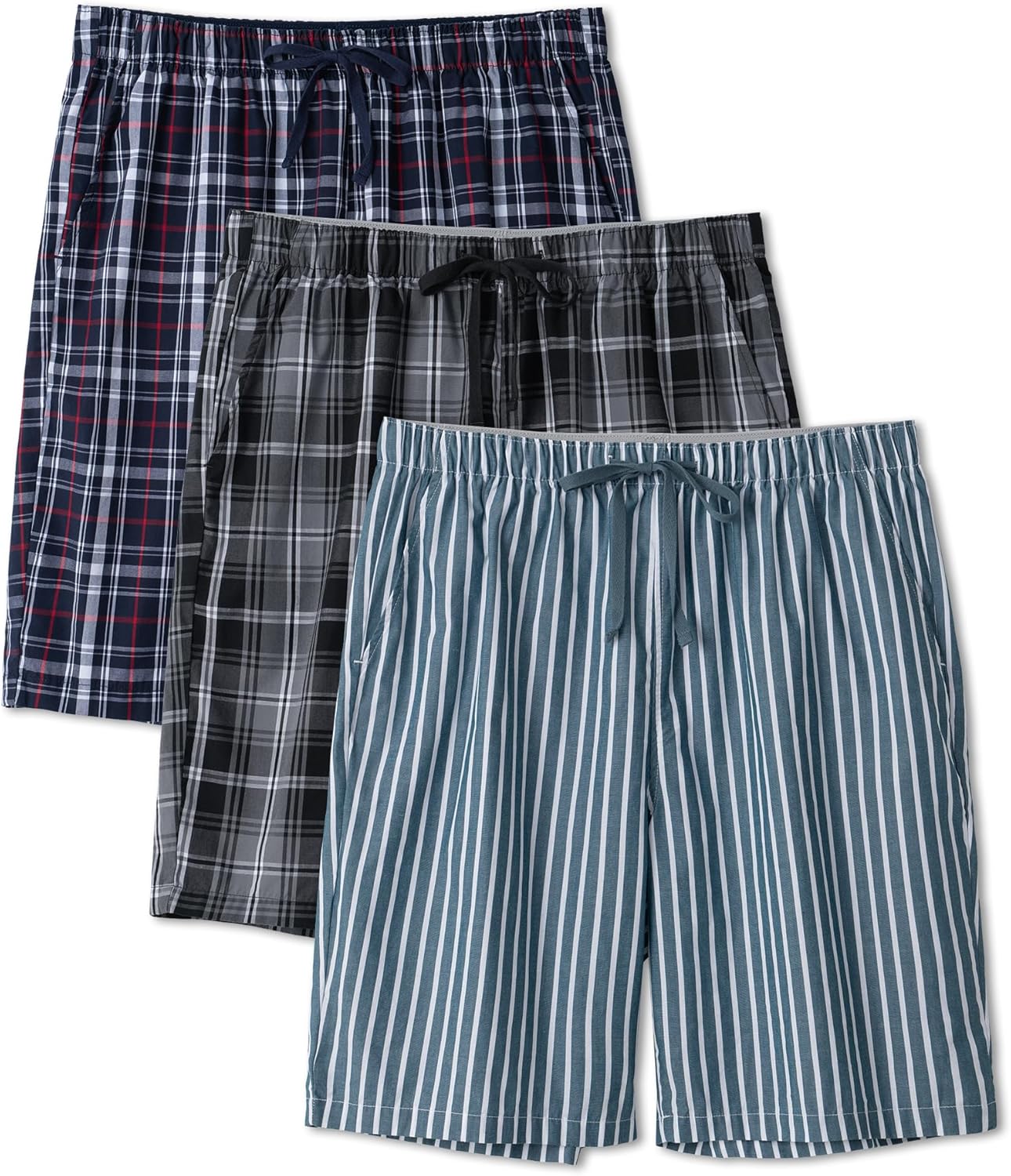 DAVID ARCHY Mens Pajama Pants Soft Cotton Plaid Sleepwear Set