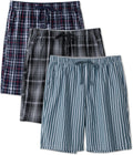 Mens Cotton Plaid Pajama Pants 3 Pack - Soft, Lightweight Lounge
