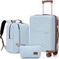 Travel Ready 3 Piece Luggage Set Featuring TSA Lock and Spinner Wheels