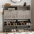Shoe Cabinet with 4 Flip Drawers Narrow Shoe Storage - Slim Entryway