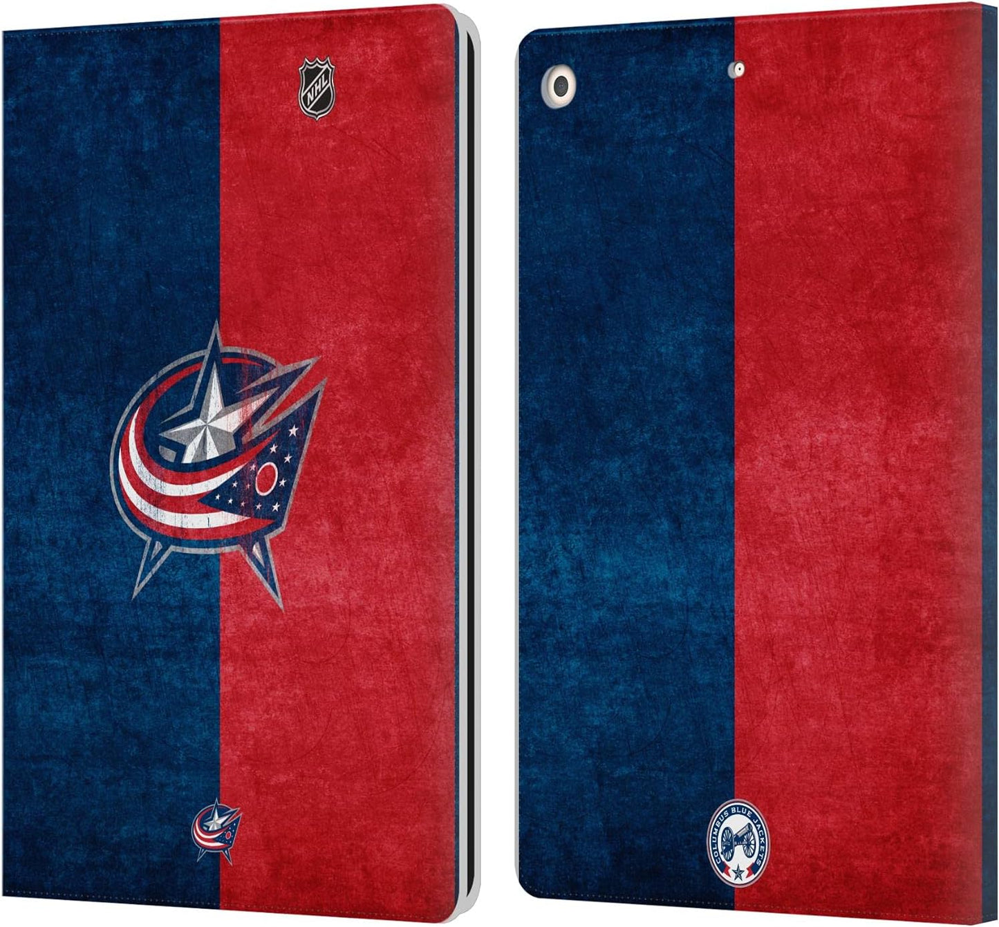 NHL Half Distressed Columbus Blue Jackets Leather Wallet Case