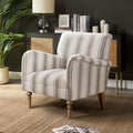 Stylish Tan Striped Accent Chair - HULALA HOME