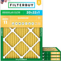 Filterbuy 20x22x1 Air Filter MERV 11 (4-Pack) - Pet & Allergy Defense