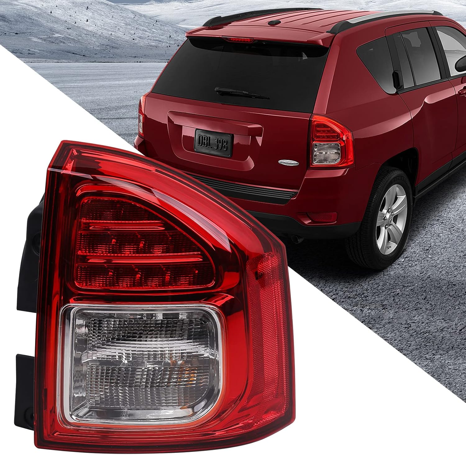 Huray Right Taillight for Jeep Compass 2011-2013 Passenger Side