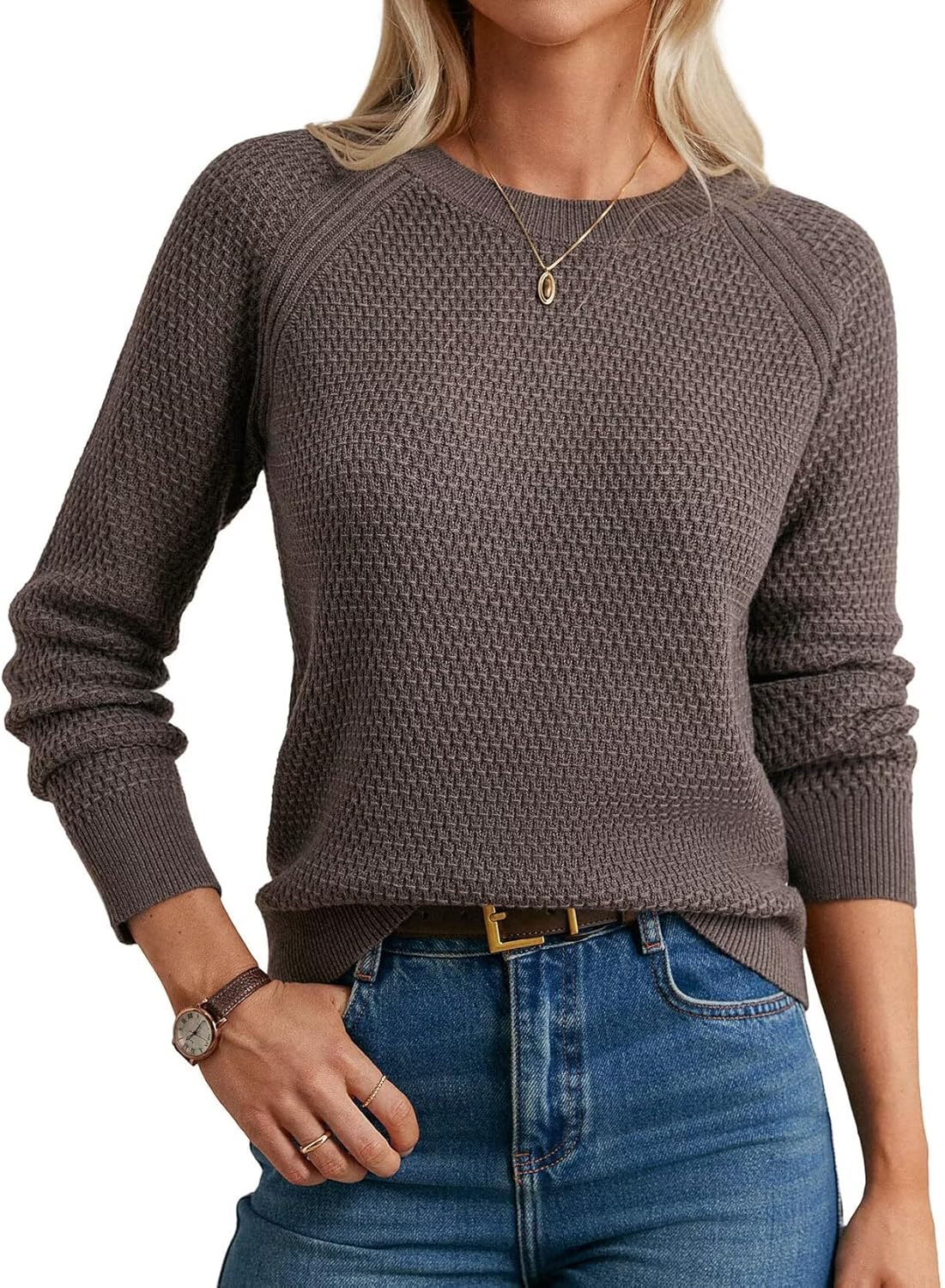 GRACE KARIN Women's Fall Knit Sweater Top for Cozy Style