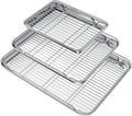 Wildone Baking Sheet with Rack Set - 3 Pans + 3 Racks, Heavy Duty