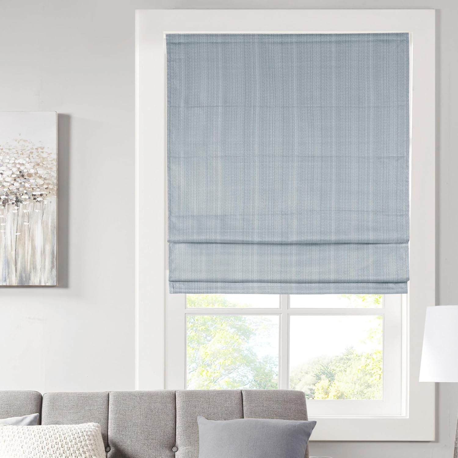 Madison Park Galen Cordless Fabric Privacy Roman Shade