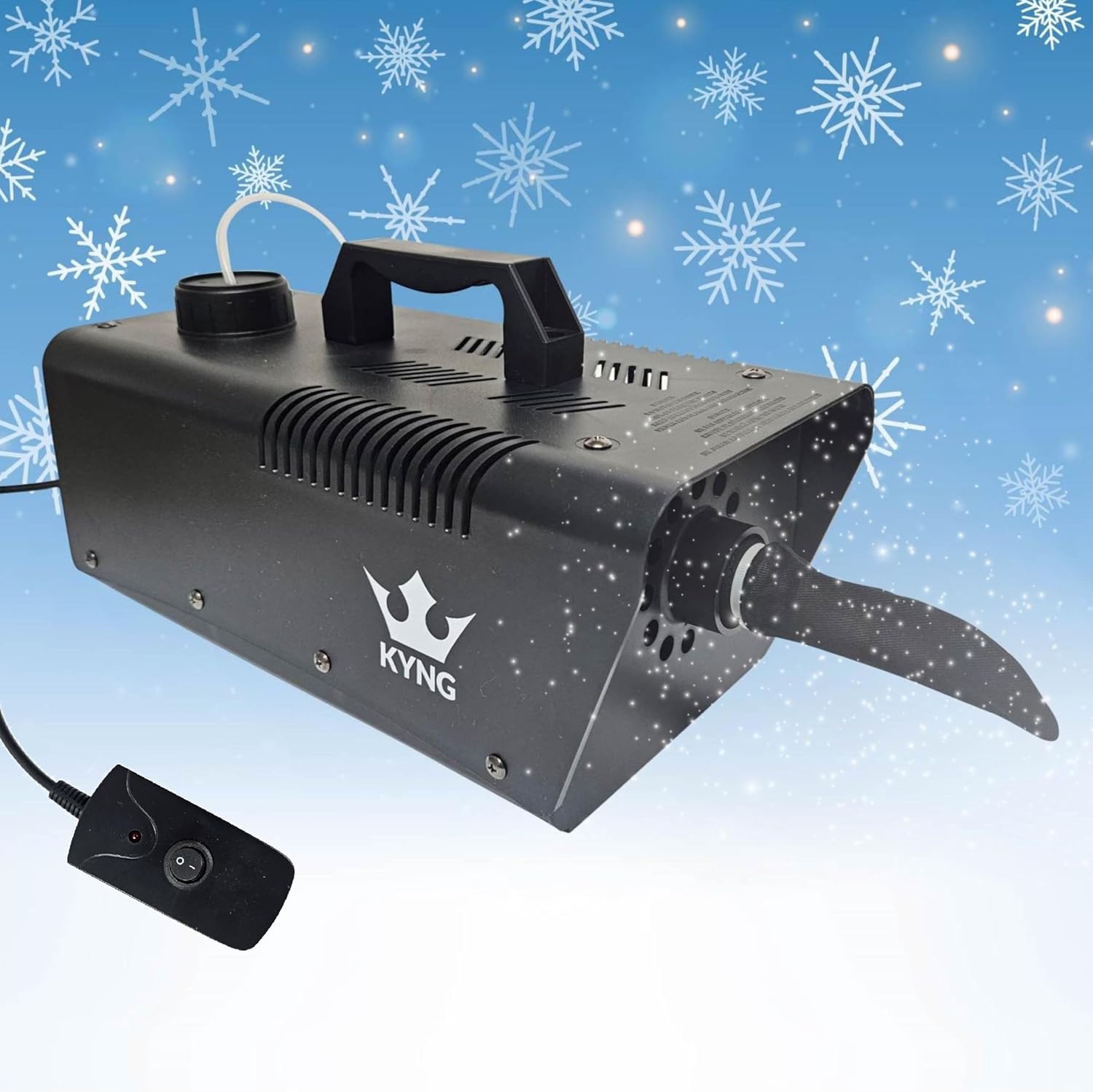 KYNG Snow Machine 650W Wired Remote for DJ Parties and Holidays