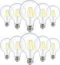 G25 LED Globe Light Bulbs 10 Pack - Dimmable Daylight 500 LM