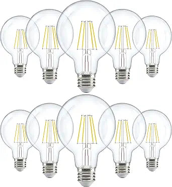 G25 Globe Light Bulbs LED Edison Vanity Bulbs for Bathroom