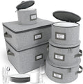 Hard Shell China Storage Containers 6pc Light Gray - Heavy Duty