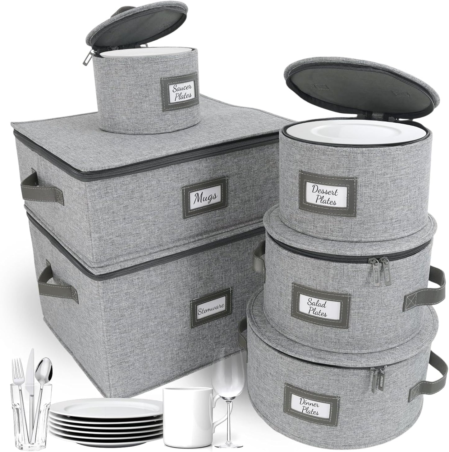 HOMELUX THEORY Hard Shell China Storage Containers for Dishes