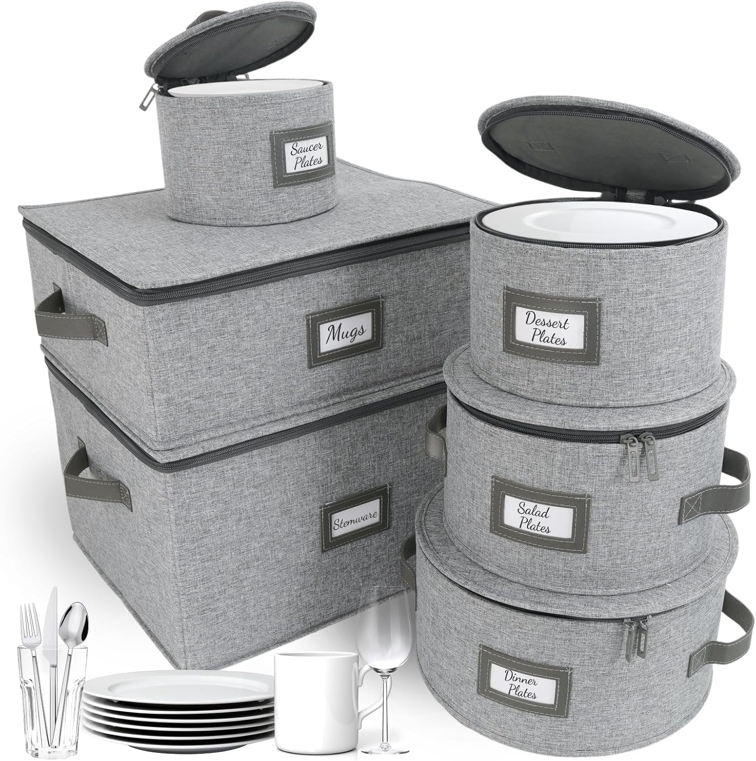 HOMELUX THEORY Hard Shell China Storage Containers for Dishes