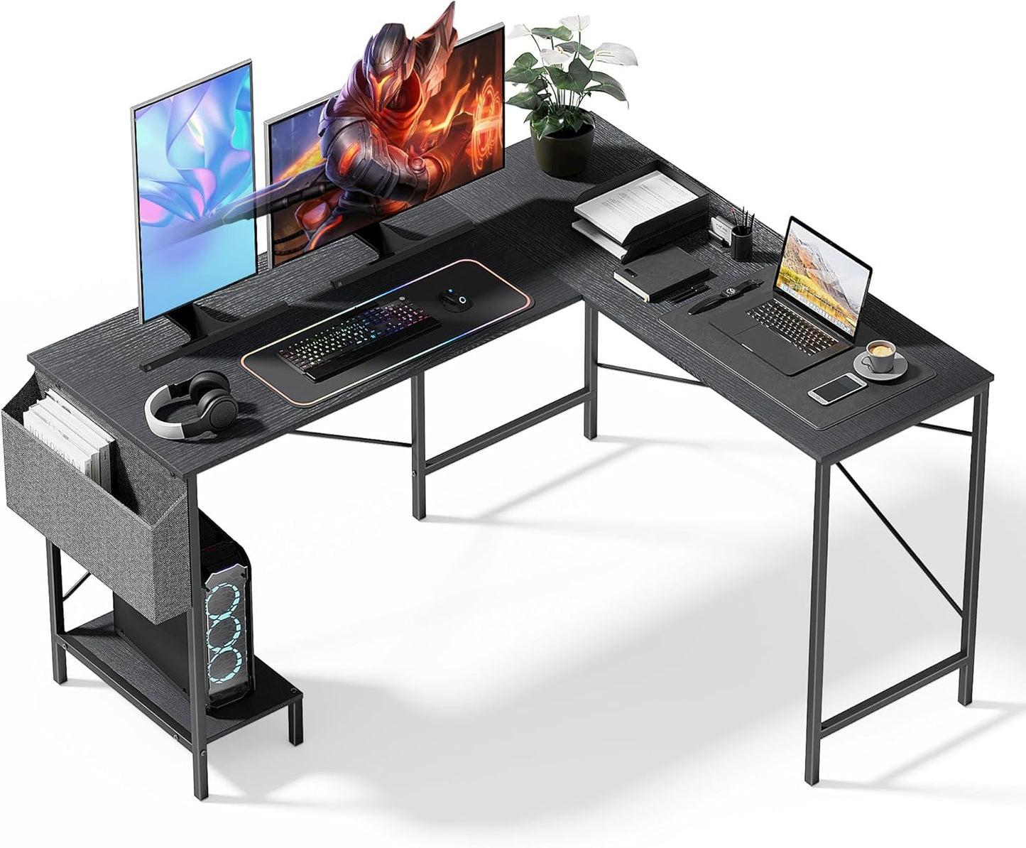 Efficient L-Shaped Gaming Desk - Simple Deluxe