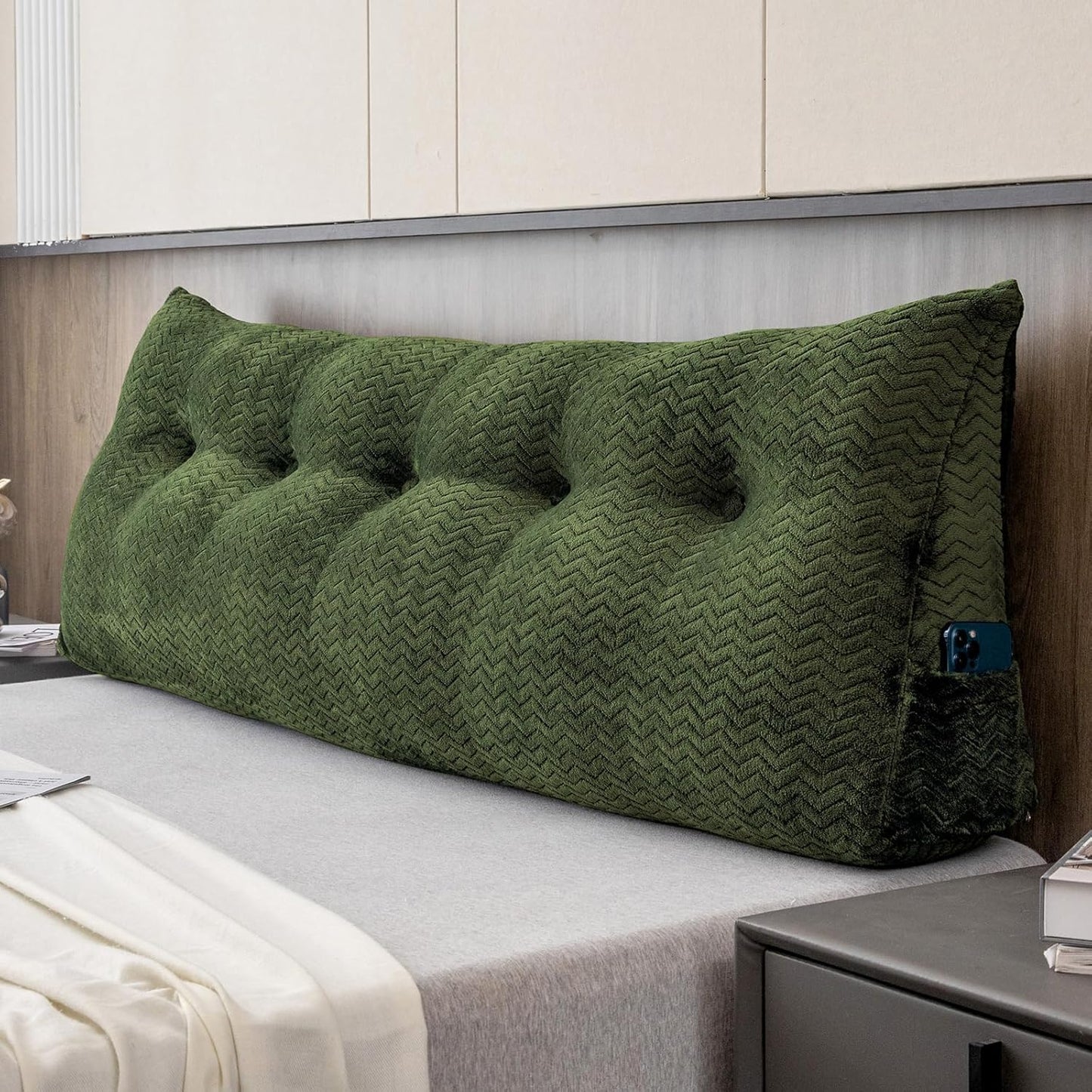Large Bolster Triangular Headboard Wedge Pillow for Comfort