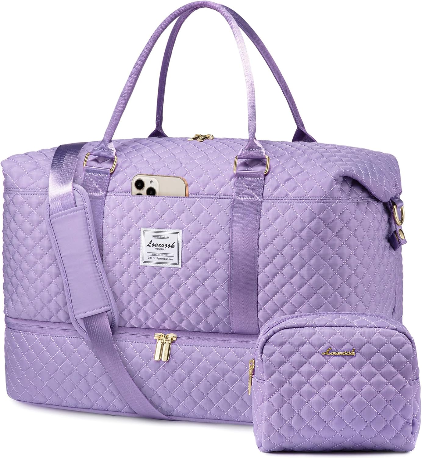 LOVEVOOK Travel Duffle Bag with Shoe Compartment for Women