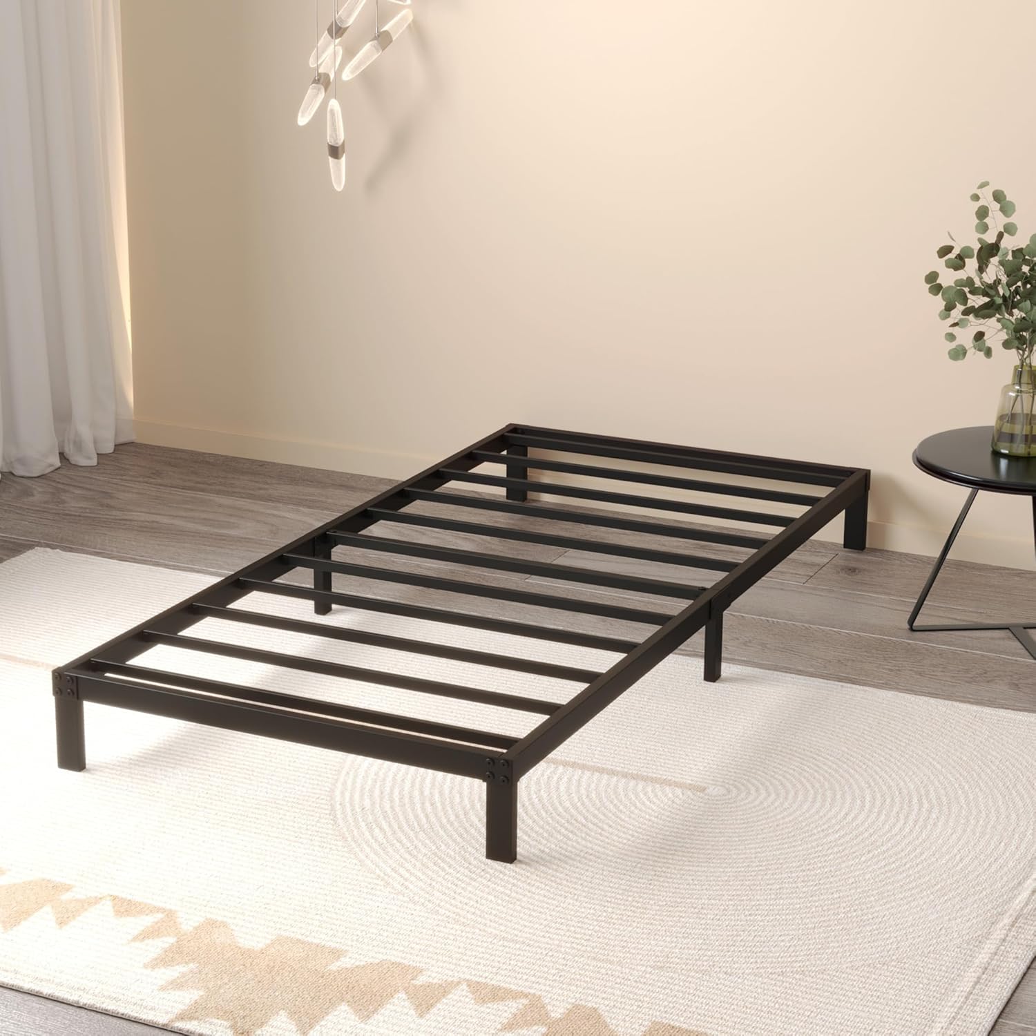 8 Inch Twin Bed Frame Heavy Duty Metal Platform for Comfort