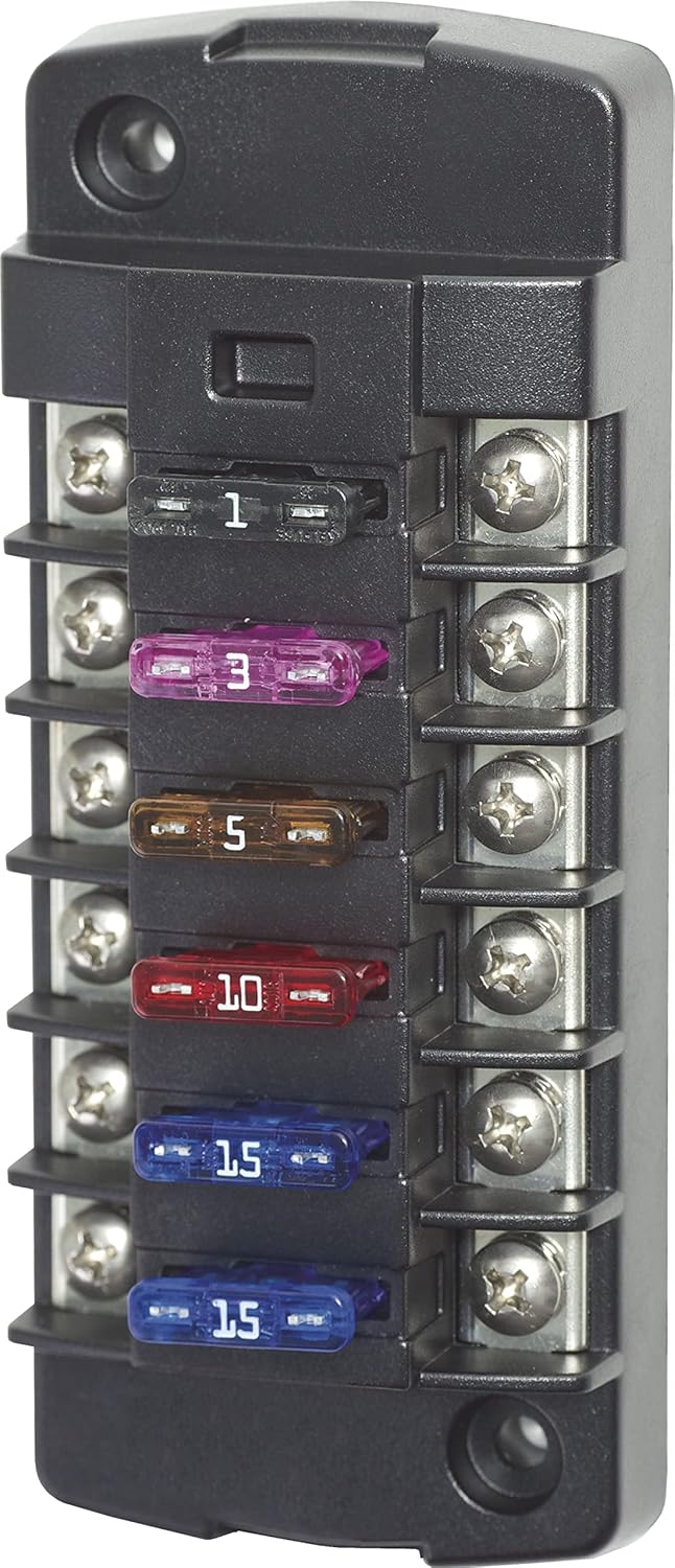 ST Blade Fuse Block with Six Circuits for 40 Amps Protection