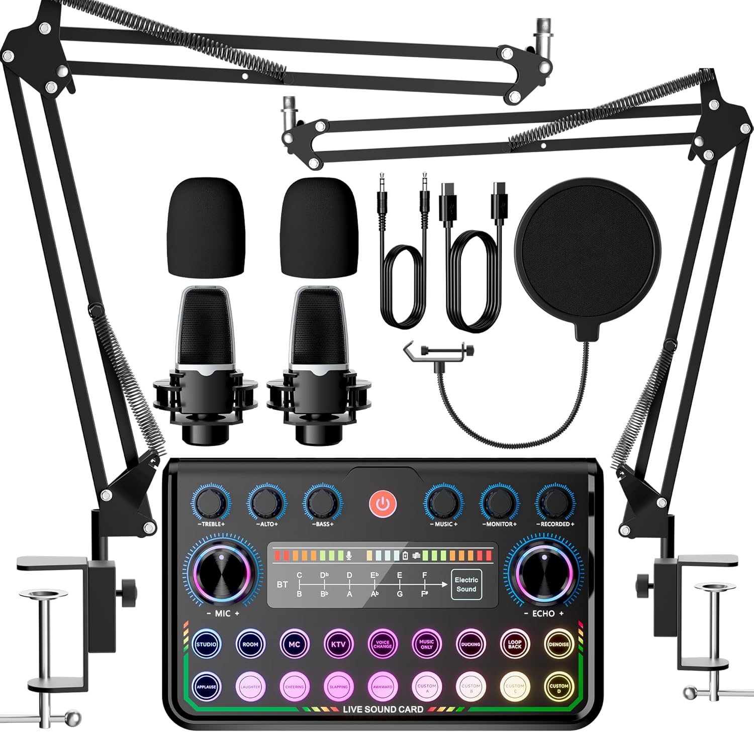 SINWE Podcast Equipment Bundle for 2: Ultimate Streaming Kit