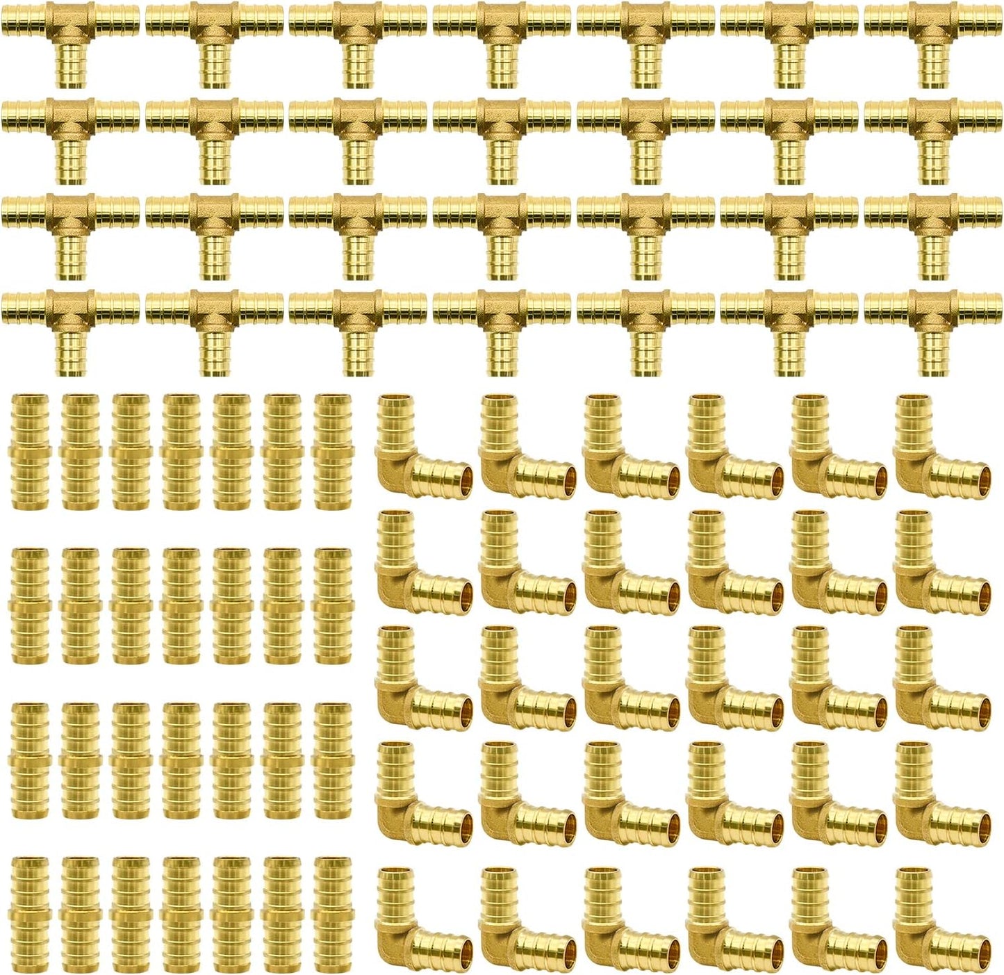 90pcs 1/2in PEX Fittings Set for Plumbing Projects and Repairs