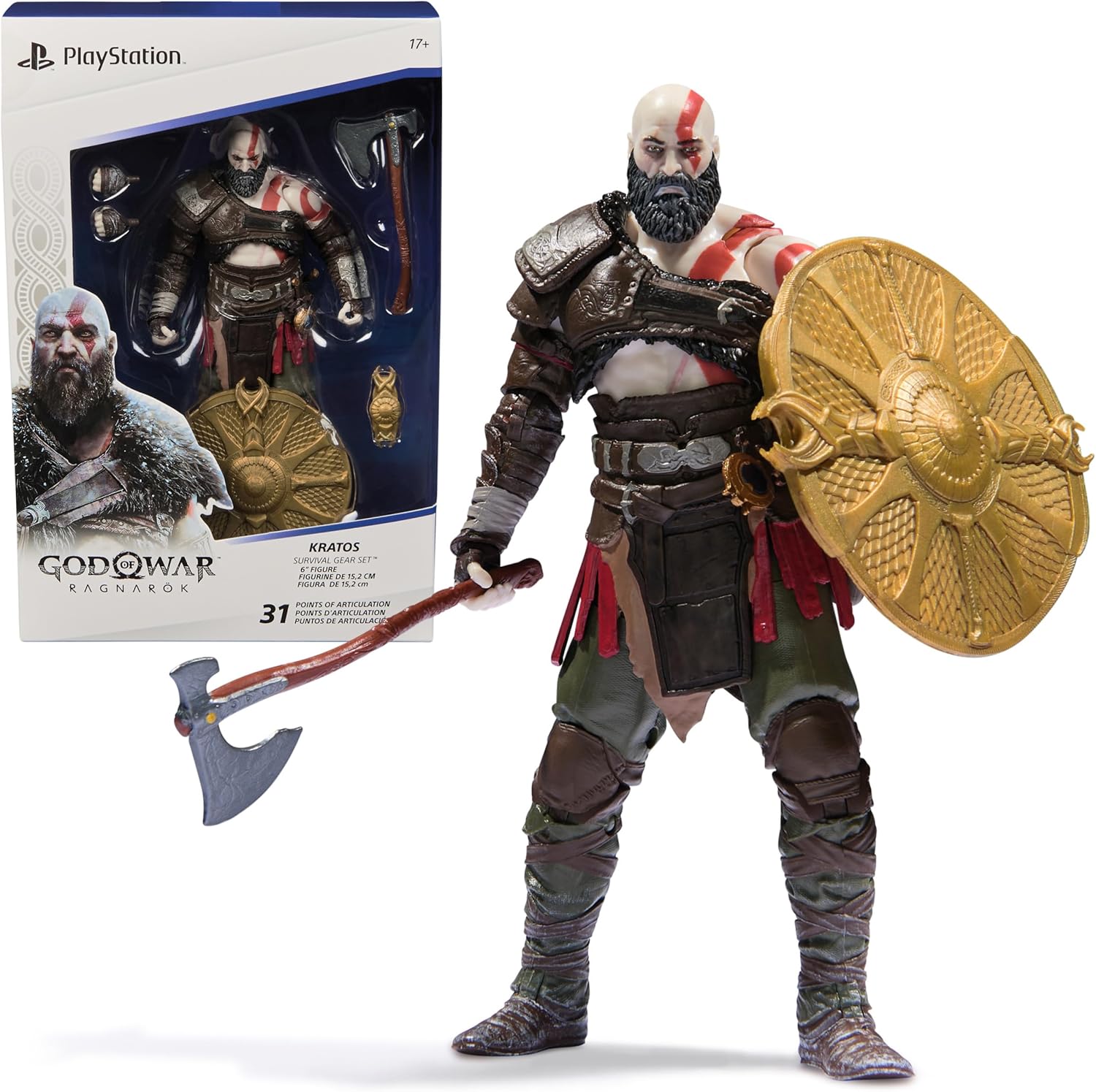 Kratos 6-Inch Action Figure with 5 Accessories for PS5 Fans