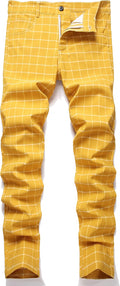 NOVOCCT Plaid Pants for Men - Slim Stretch Dress Chinos Clothing