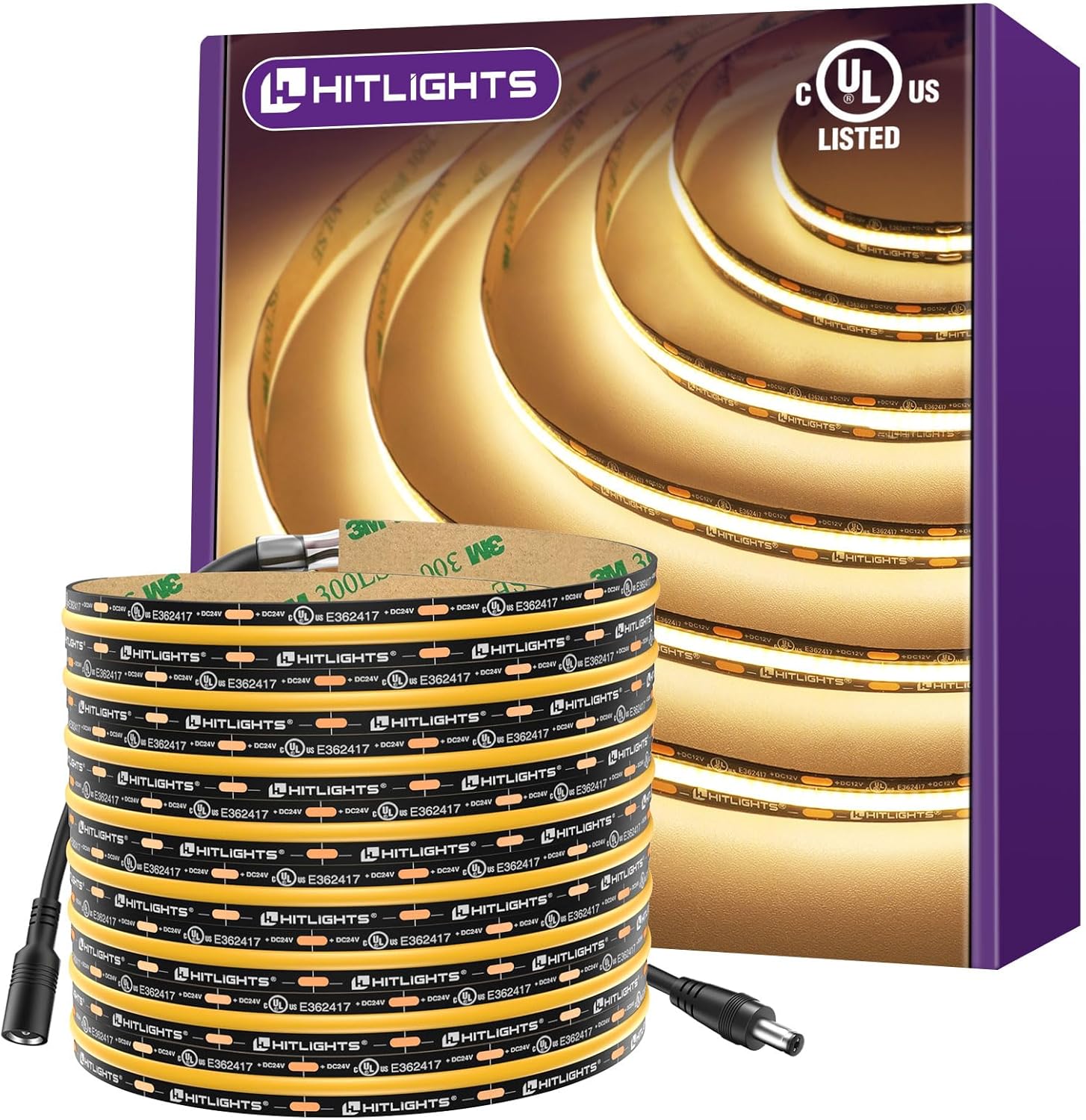 HitLights COB LED Strip Lights Warm White 3000K for Custom Install