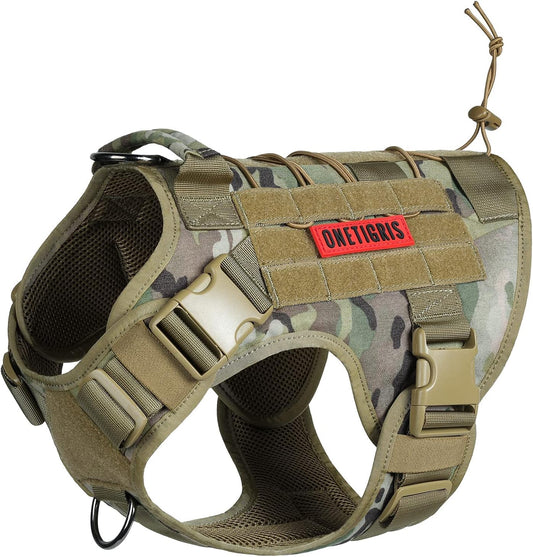 Tactical Dog Harness Vest for Large Medium Dogs - Camo Style