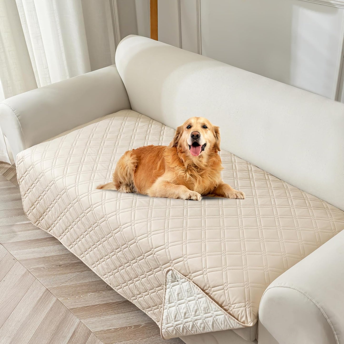 Genina Waterproof Couch Cover for Pets, Washable 86.6 inch Sofa