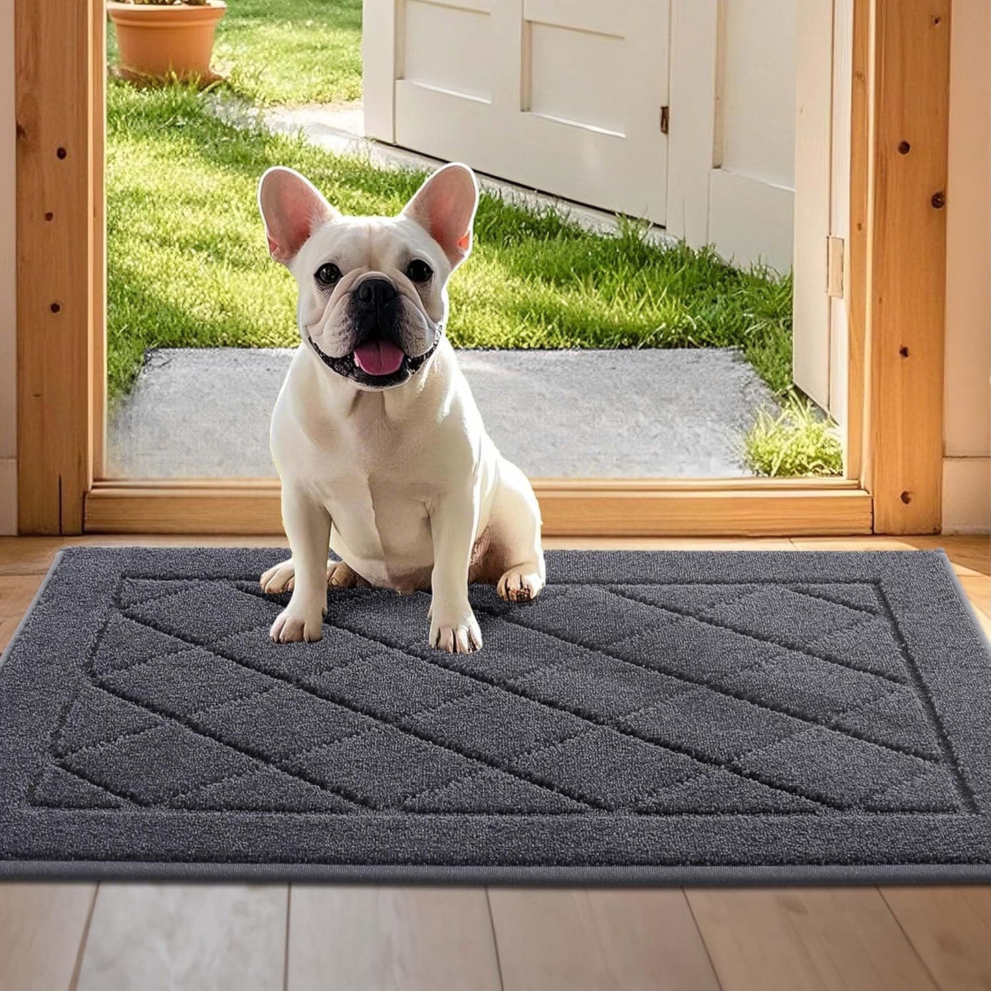 JSEI Dirt Trapper Door Mat 24x36 Non-Slip Washable Entryway Mats
