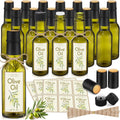 Homemade Olive Oil Bottles Set 20 Pcs - Clear 3oz Glass with Labels