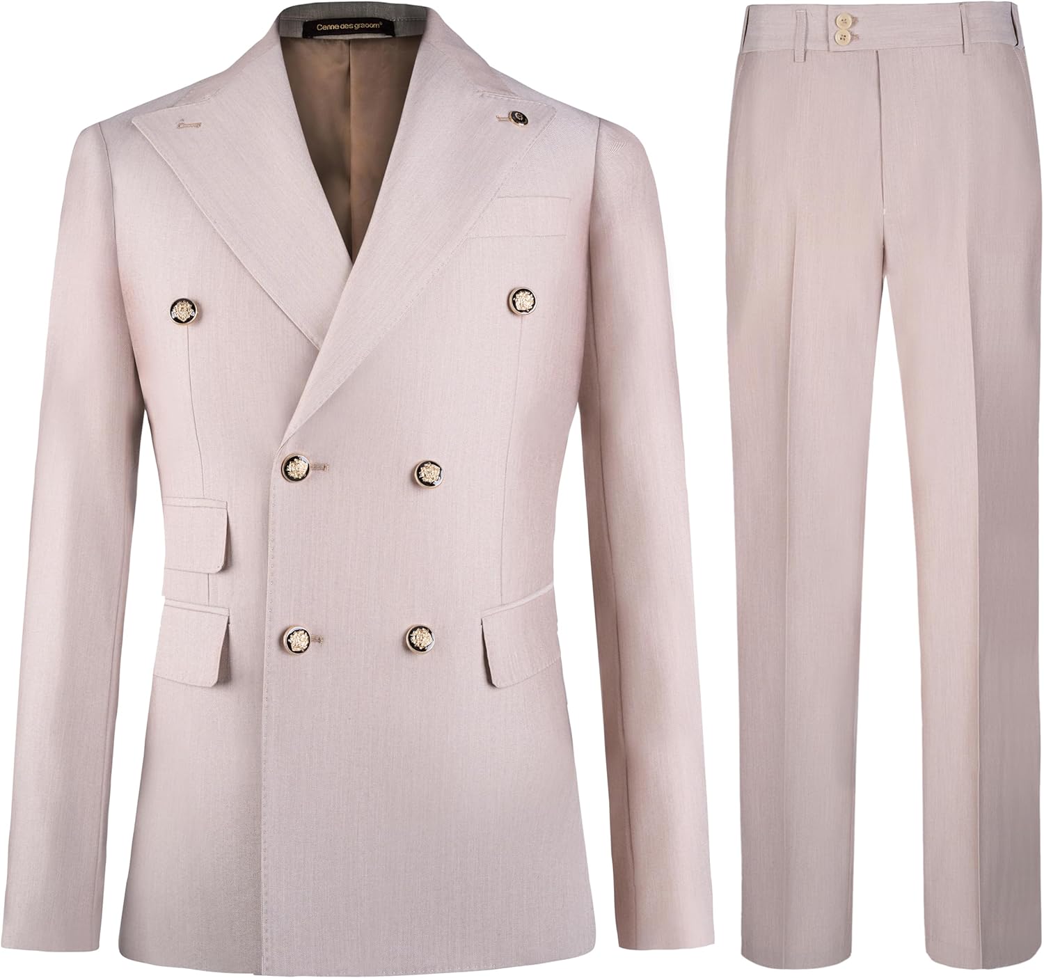 Men's Slim Fit Double Breasted Tuxedo Suit for Weddings & Prom