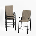 Outdoor Bar Stools Set of 4 - High Back All-Weather Patio Stools
