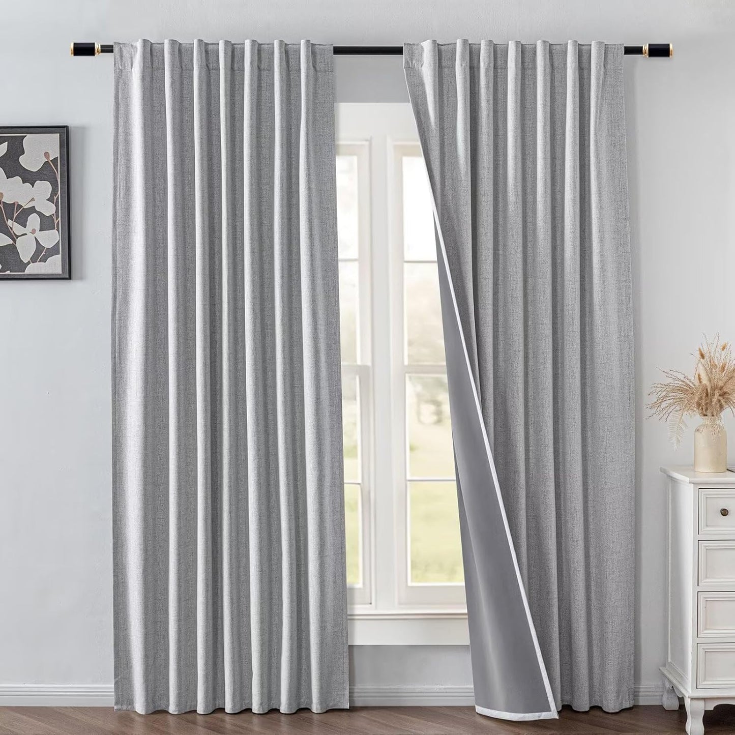100% Blackout Curtains 108 Inches Long for Bedroom and Living Room
