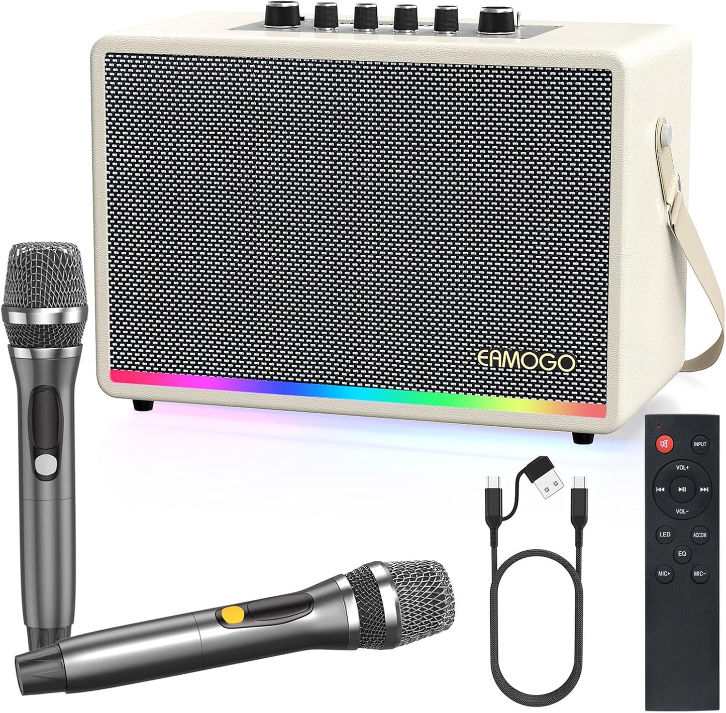 Portable Bluetooth Speaker with Wireless Mics for Outdoor Fun