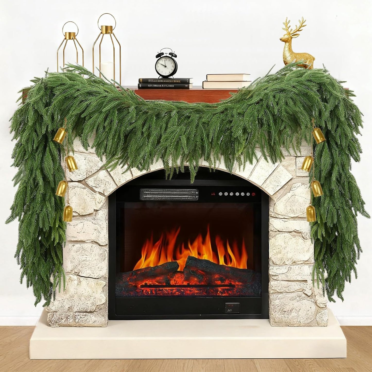 9 FT Christmas Artificial Norfolk Pine Garland for Festive Decor