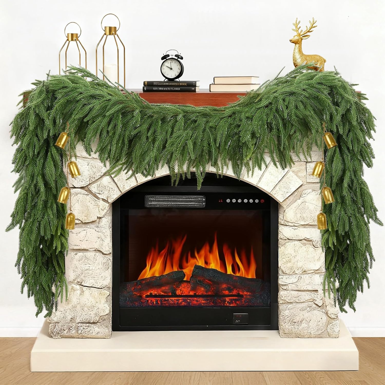 9 FT Christmas Artificial Norfolk Pine Garland for Festive Decor