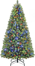Prelit 6.5ft Christmas Tree with Remote and LED Lights - Easy Setup
