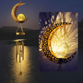 Outdoor Moon Light Wind Chimes - Solar Moon Garden Light and Chimes