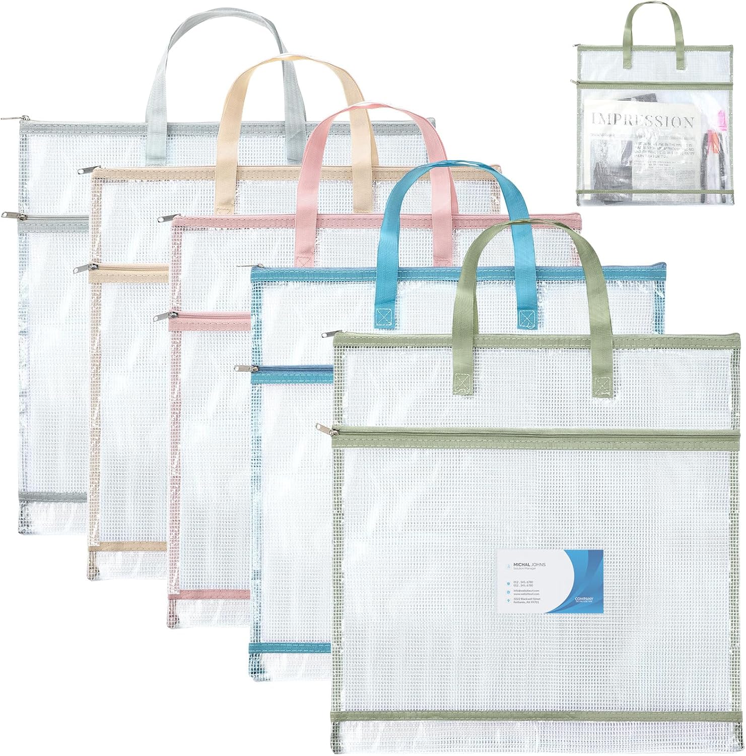 5 Pcs Sew Project Bags for Quilting Craft Organization Needs