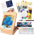 Tabletop Art Easel Box Set - Portable 26 PCS Painting Kit for Adults