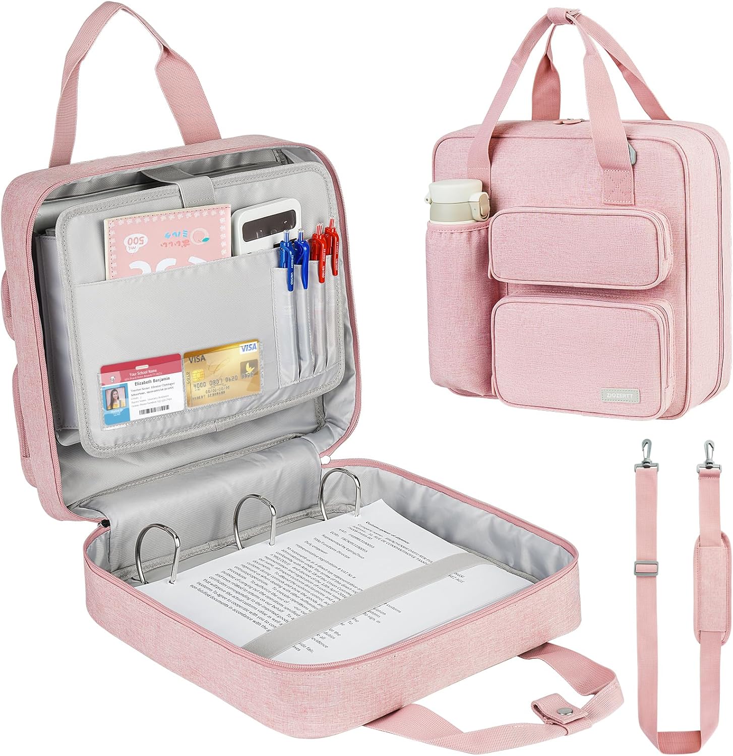 Zipper Binder 3 Ring with 700 Sheets Capacity for School Use