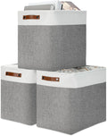 DULLEMELO Storage Baskets 17 in Large 3-Pack - Foldable Blanket Bins