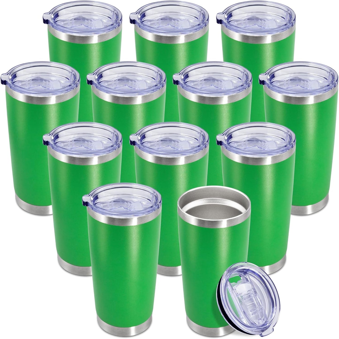 20 oz Tumbler Coffee Travel Tumblers Bulk with Lid - Green